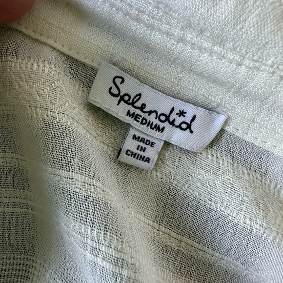 Splendid Sandbar Stripe Lace Up Dress in Natural - Size M - Picture 10 of 12